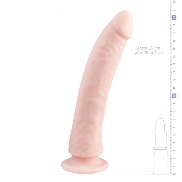 Easytoys - Dildo od 100% silikona sa vakumom (21cm) - prirodna boja