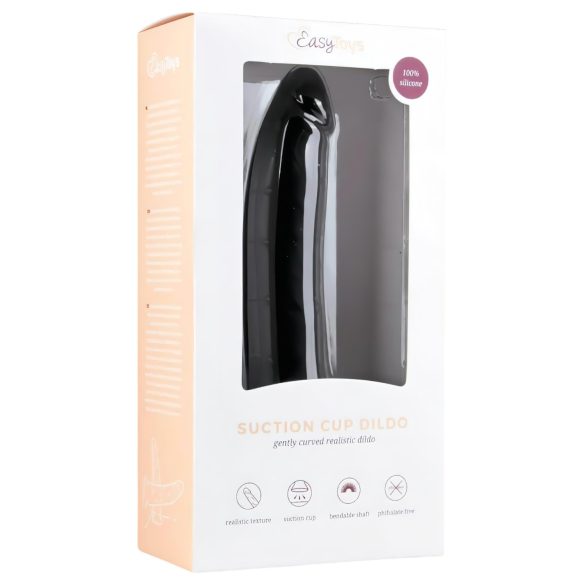 Easytoys - crni silikonski dildo sa vakuum osloncem (21 cm)