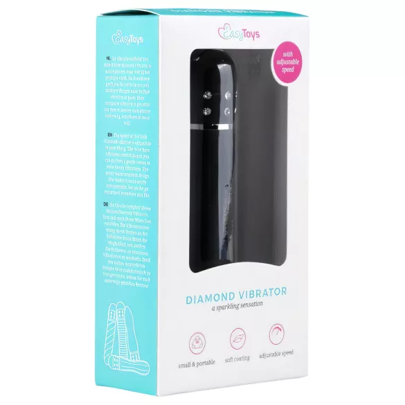 Easytoys Dijamantski Zakrivljeni - mini štap vibrator (crna)