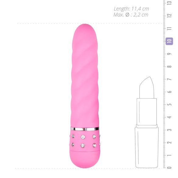 Easytoys Diamond - Uvijeni štap vibrator (roze)