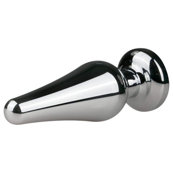 Easytoys Metal No.11 - analni plug sa roze kamenom - srebro (3,5 cm)