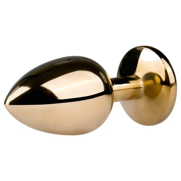 Easytoys Metal No.1 - zlatni analni čep u obliku kupe sa belim kamenom (2,5 cm)