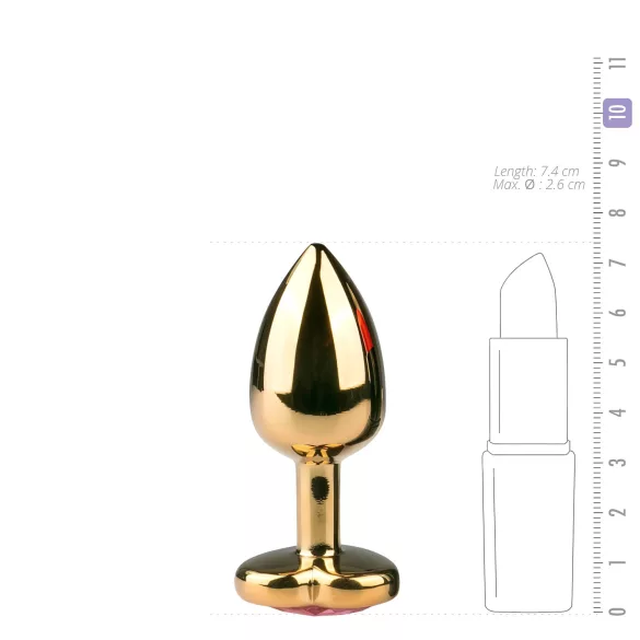Easytoys Metal No.3 - analni čep - zlatno-ružičasti (2,5 cm)