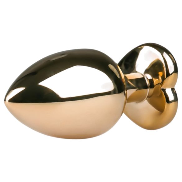 Easytoys Metal No.8 - analni čep sa srcastom bazom - zlatno-ružičasti (3,5 cm)