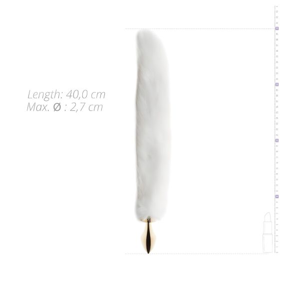 Easytoys Fox NO13 - metalni analni čep sa lisicom (zlatno-bela)