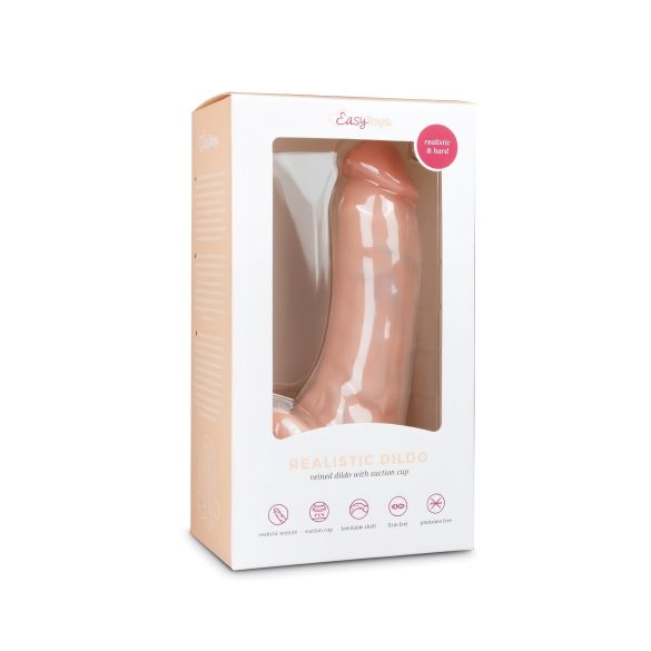 Easytoys - dildo sa vakuumom i testisima (20cm) - prirodna boja