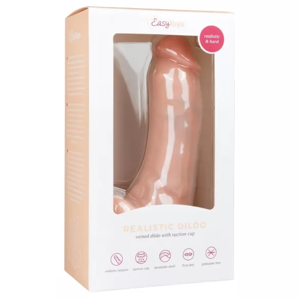 Easytoys - dildo sa vakuumom i testisima (20cm) - prirodna boja