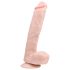 Easytoys - veliki dildo sa testisima i vakumskim držačem (26,5cm) - prirodna boja