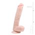 Easytoys - veliki dildo sa testisima i vakumskim držačem (26,5cm) - prirodna boja