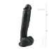 Easytoys - veliki dildo sa vakumskim postoljem i testisima (26,5cm) - crna