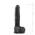 Easytoys - Veliki dildo sa testisima i vakumom (29,5 cm) - crni