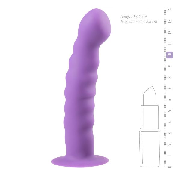 Easytoys - talasasti dildo sa prianjajućom bazom (ljubičasta)