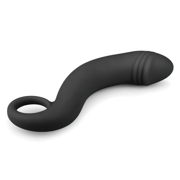 EasyToys Zakrivljeni Dildo - silikonski analni dildo (crni)