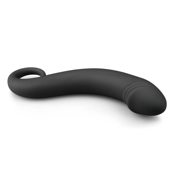 EasyToys Zakrivljeni Dildo - silikonski analni dildo (crni)