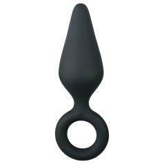   Easytoys Pointy Plug - analni čep sa prstenom - srednji (crni)