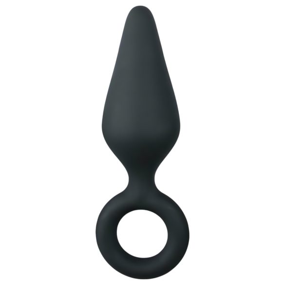Easytoys Pointy Plug - analni čep sa prstenom - srednji (crni)