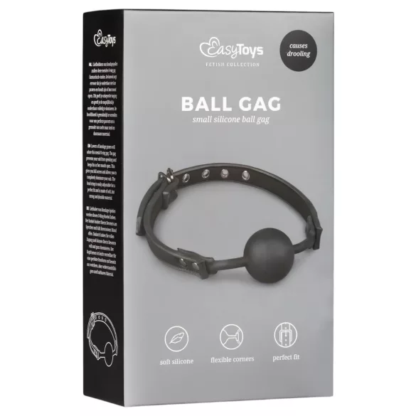 EasyToys - gag sa silikonskom kuglom (crni)