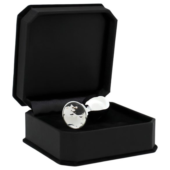 Rimba XS - providni metalni analni čep sa kamenčićem (srebro)