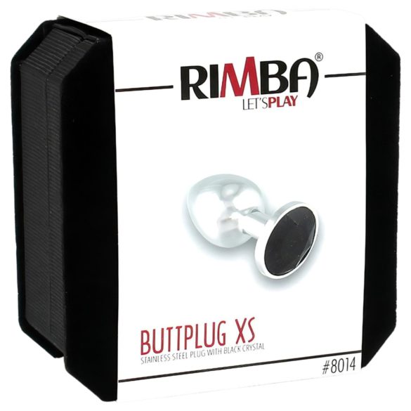 Rimba XS - crni metalni analni plug sa kamenčićima (srebrni)