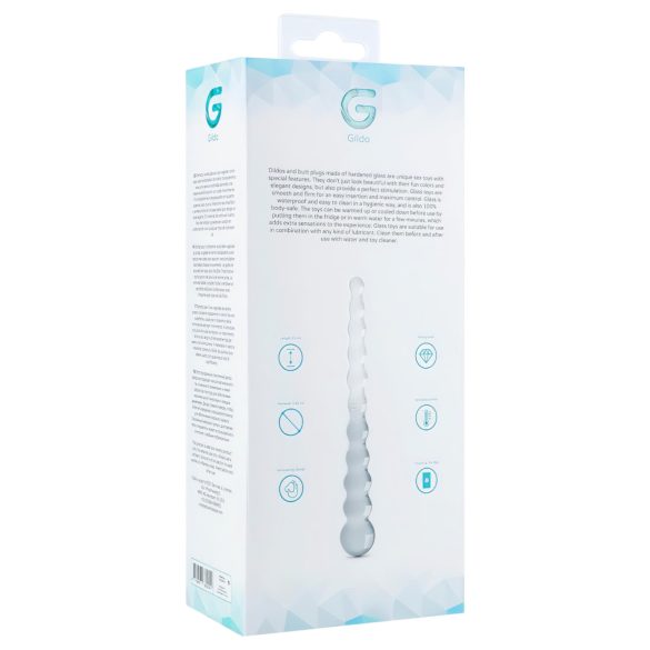 Gildo Glass No. 20 - perlasti stakleni dildo (providan)