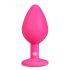 Easytoys Diamond - analni plug sa belim kamenjem (srednji) - roze