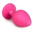 Easytoys Diamond - analni plug sa belim kamenjem (srednji) - roze