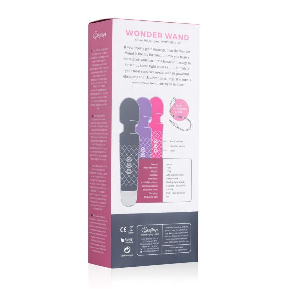 EasyToys Mini Wand - punjivi masažni vibrator (ljubičasti)