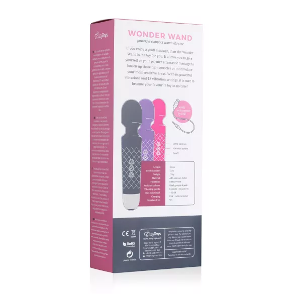 EasyToys Mini Wand - akumulatorski masažer vibrator (crna)