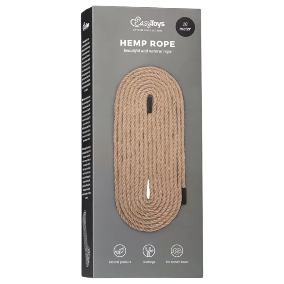 Easytoys konopac od konoplje - hemp bondage konopac (10 m, prirodna boja)