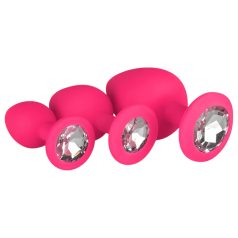 Easytoys Diamond - set analnih čepova (roze)