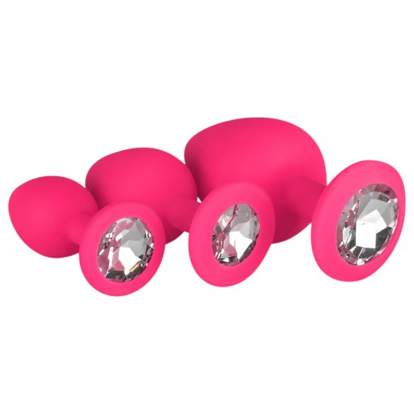 Easytoys Diamond - set analnih čepova (roze)