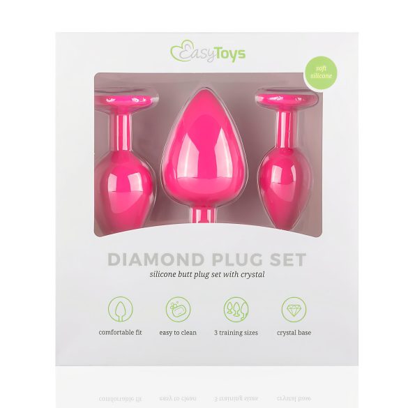 Easytoys Diamond - set analnih čepova (roze)
