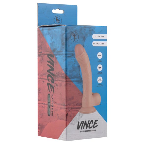 Real Fantasy Vince - dildo sa testisima i kožicom - 19,5cm (natur)