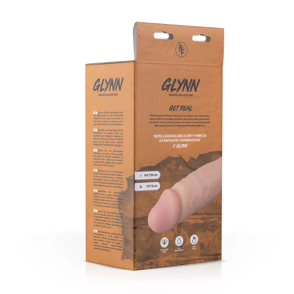 Real Fantasy Glynn - punjivi, realistični vibrator - 25cm (natur)