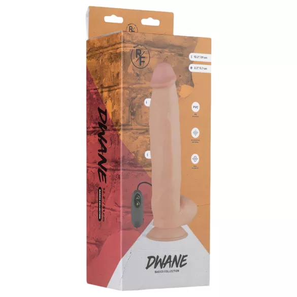 Real Fantasy Dwane - bežični, realistični vibrator - 31cm (natur)