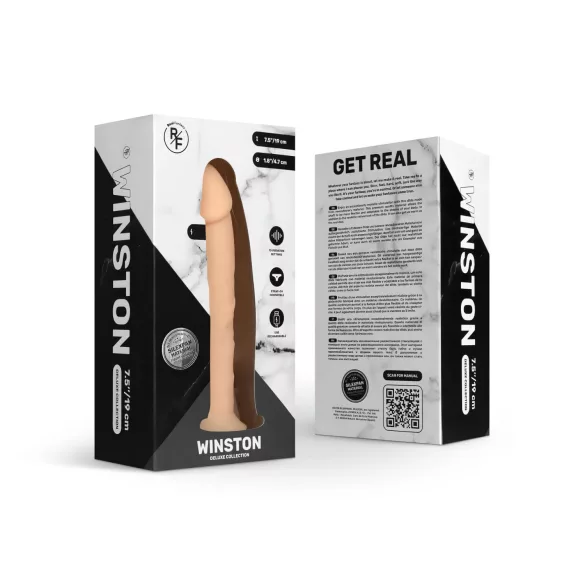 Real Fantasy Winston - vibrator sa vakumom - 19cm (prirodna boja)