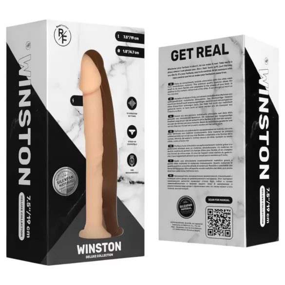 Real Fantasy Winston - vibrator sa vakumom - 19cm (prirodna boja)