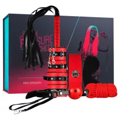   Secret Pleasure Chest - napredni BDSM set - 10 delova (crveni)