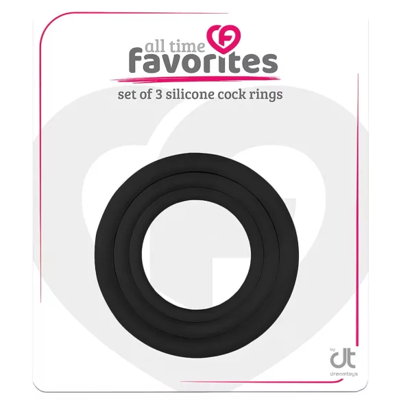 All Time Favorites - set prstenova za penis - 3 komada (crni)