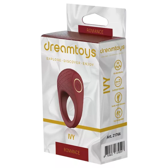 Dreamtoys Ivy - vibrirajući prsten za penis (bordo)