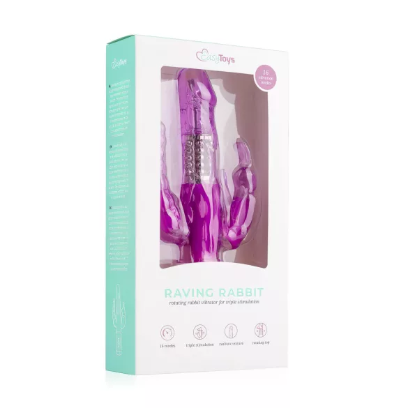Easytoys Raving Rabbit - троструки вибратор (ружичасти)