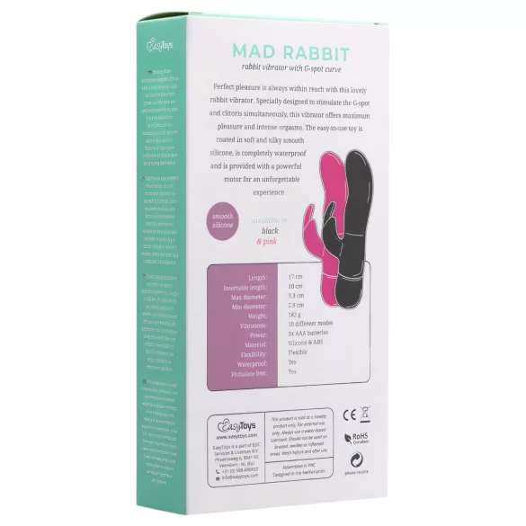 Easytoys Mad Rabbit - vibrator sa zečjom rukom za klitoris (pink)