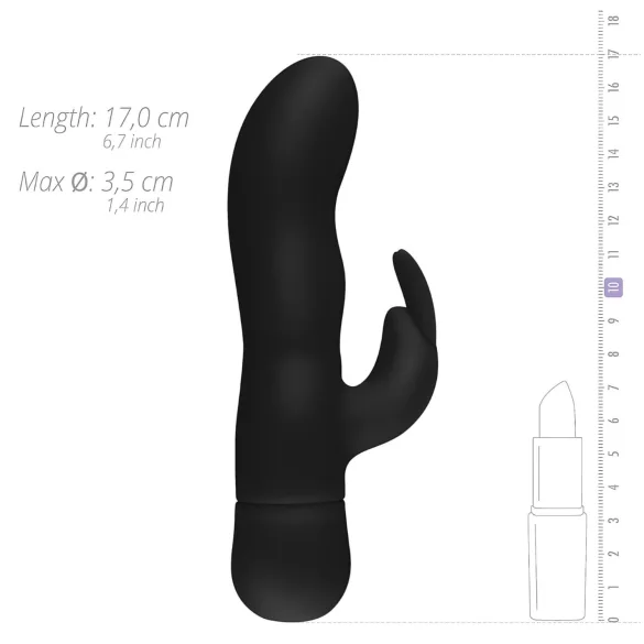Easytoys Mad Rabbit - vibrator za G-tačku sa stimulacijom klitorisa (crna)