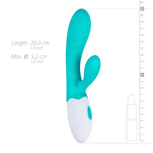 Samo Dobre Vibracije Bliss Rabbit - vibrator sa ručkom za klitoris (tirkiz)