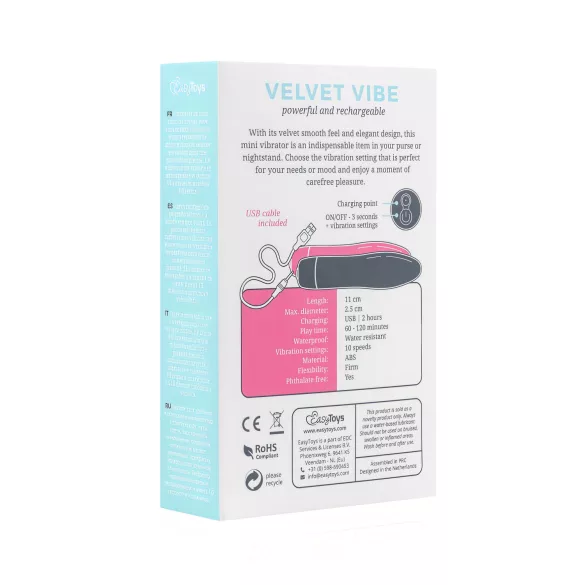 Easytoys Velvet Vibe - Punjivi Crni Vibrator