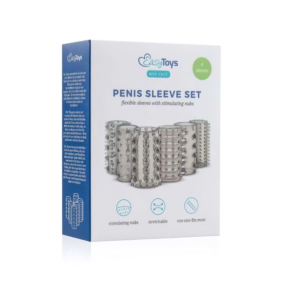 Easytoys Set od Penis Navlaka - siva (6 komada)