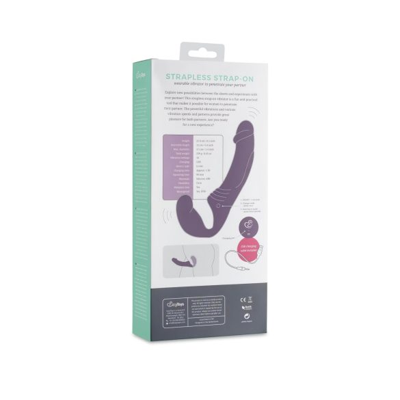 Easytoys - punjivi strap-on vibrator bez kaiševa (ljubičasti)