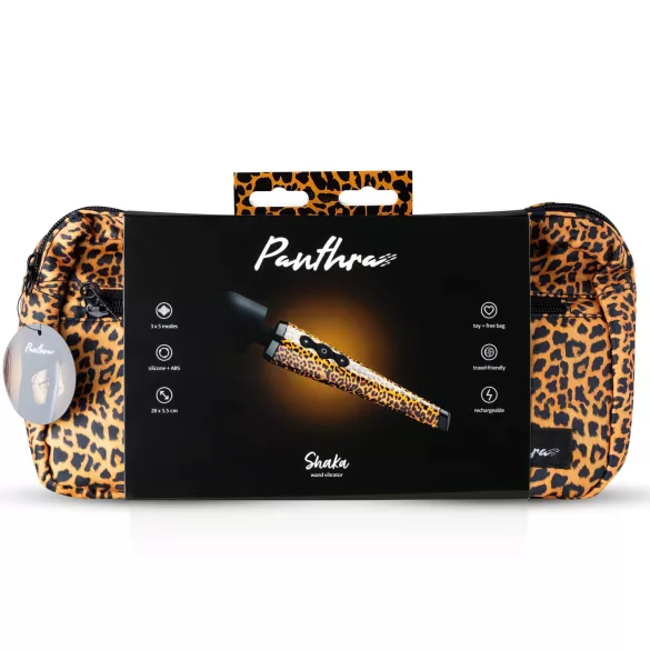 Panthra Shaka Wand - punjivi masažer vibrator (leopard-crni)