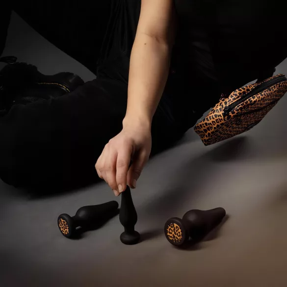 Panthra Kesia - silikonski analni plug set (3 delova) - crni