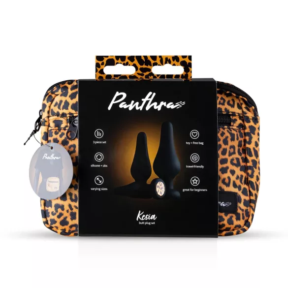 Panthra Kesia - silikonski analni plug set (3 delova) - crni